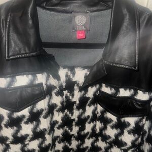 Vince Camuto Black and White Houndstooth Blazer